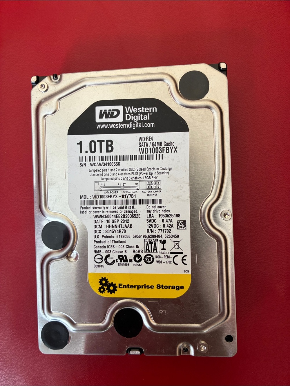 Western Digital 1TB Internal Hard Drive (Silver) - Enterprise SATA Storage